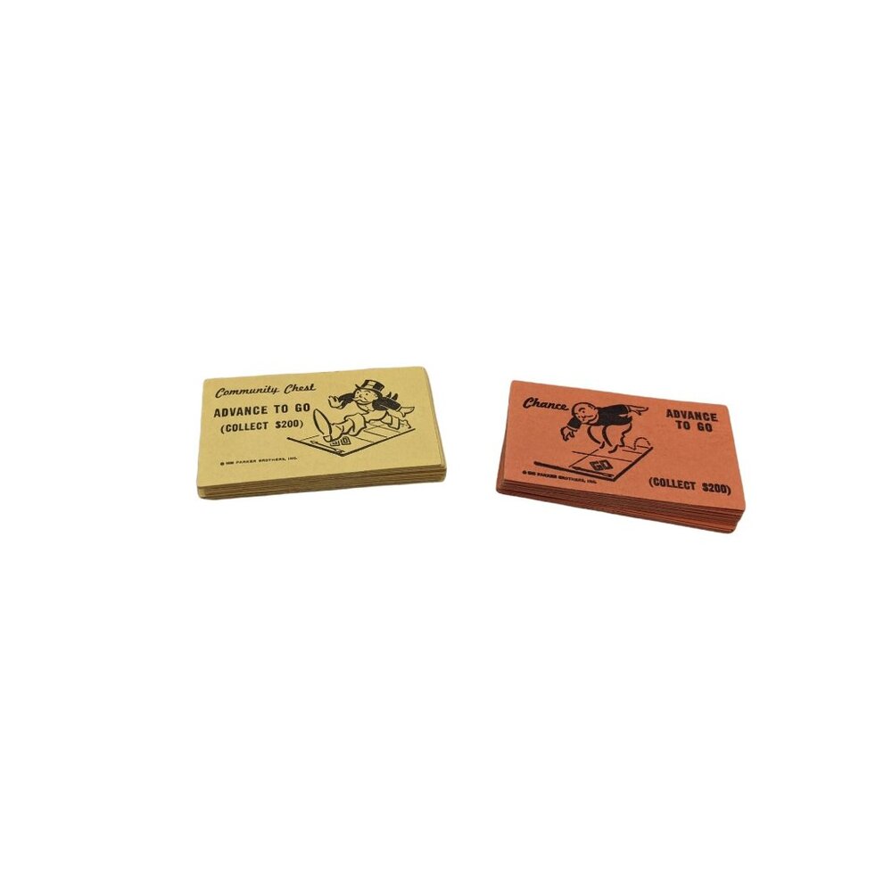 Vintage 1961 Monopoly Replacement Cards Chance Community Chest